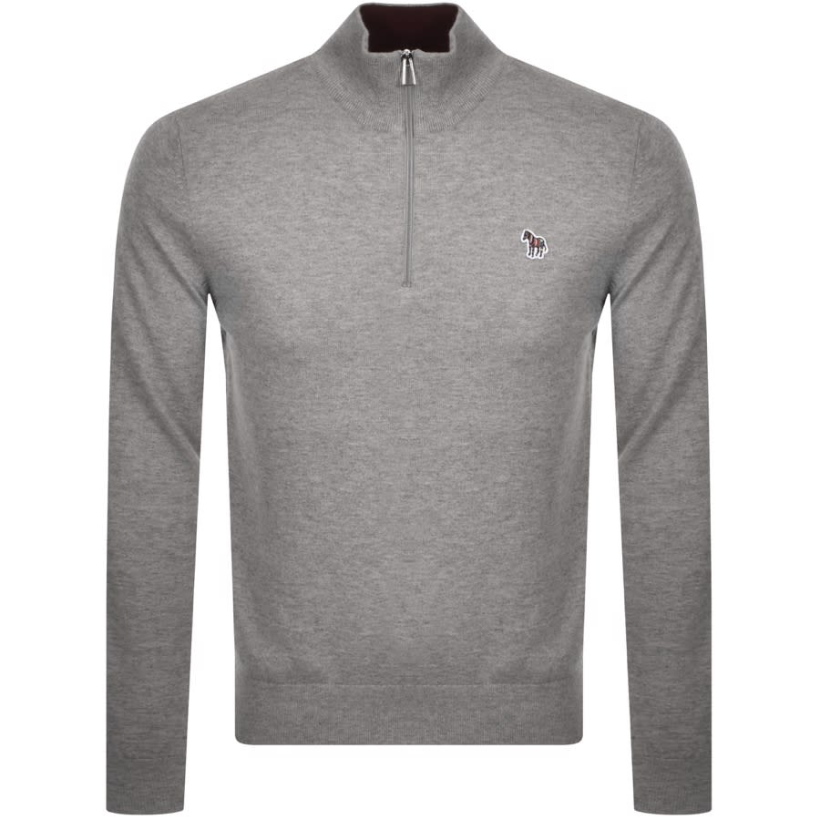 Alternative Image for ProductPS By Paul Smith Half Zip Knit Jumper Grey1